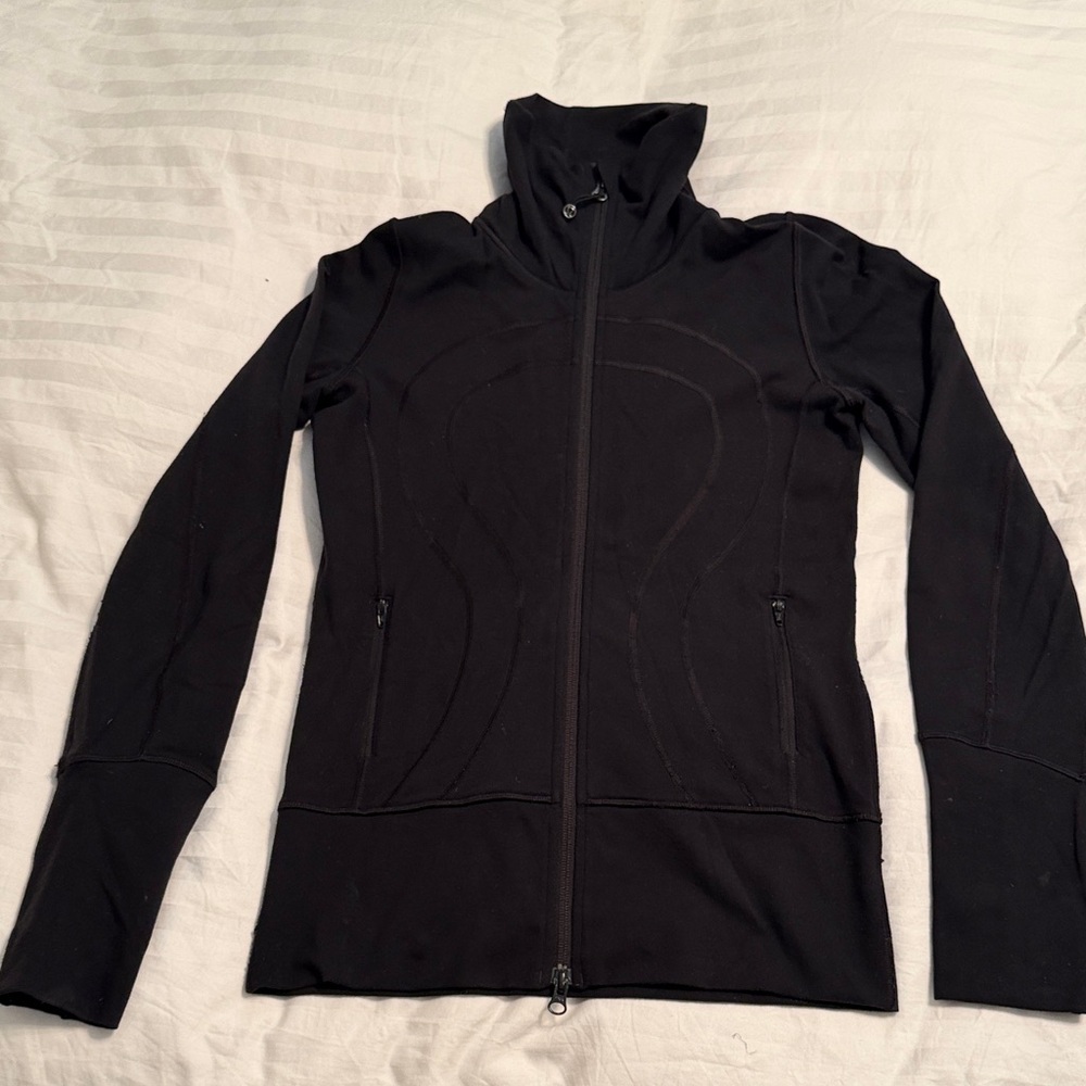 lululemon athletica Black Zip-Up Jacket In Stride size 4